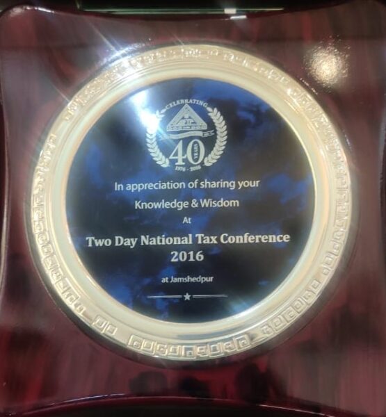 22 APPRICIATION FROM NATIONAL TAX CONFERENCE 2016 JAMSHEDPUR