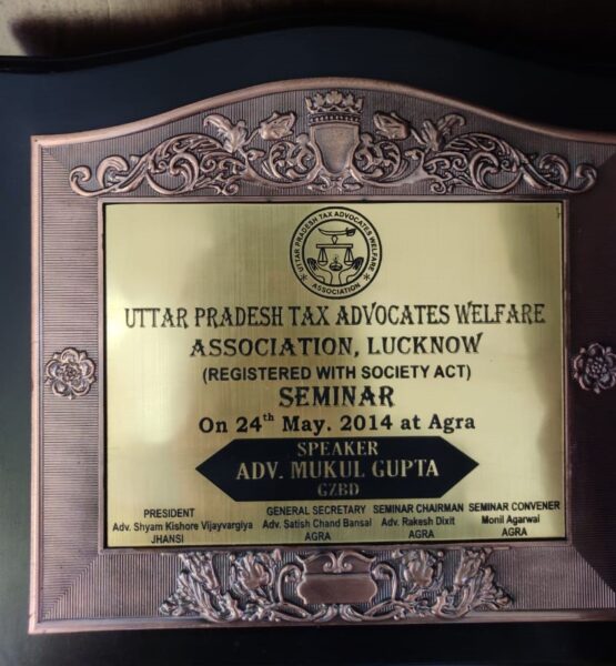 39 SPEAKER SEMINAR UTTAR PRADESH TAX ADVOCATES WELFARE 2014 AT AGRA